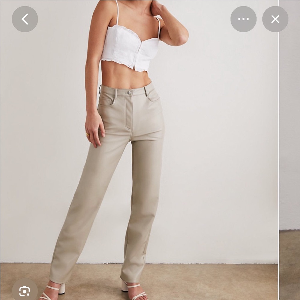 Aritzia Wilfred High Waisted Tan Melina Pants